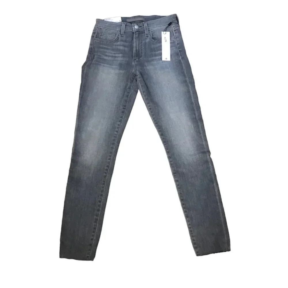 Joe's Jeans The Icon Mid Rise Skinny Ankle Raw Edge Gray Jeans Size 26 NWT